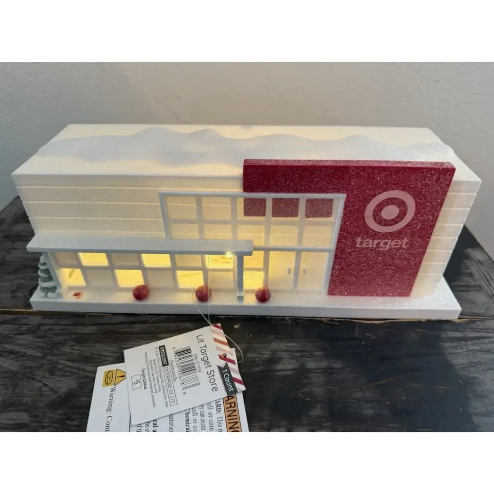 NWT Target Store Lighted Christmas Village Building Bullseye Playground LED