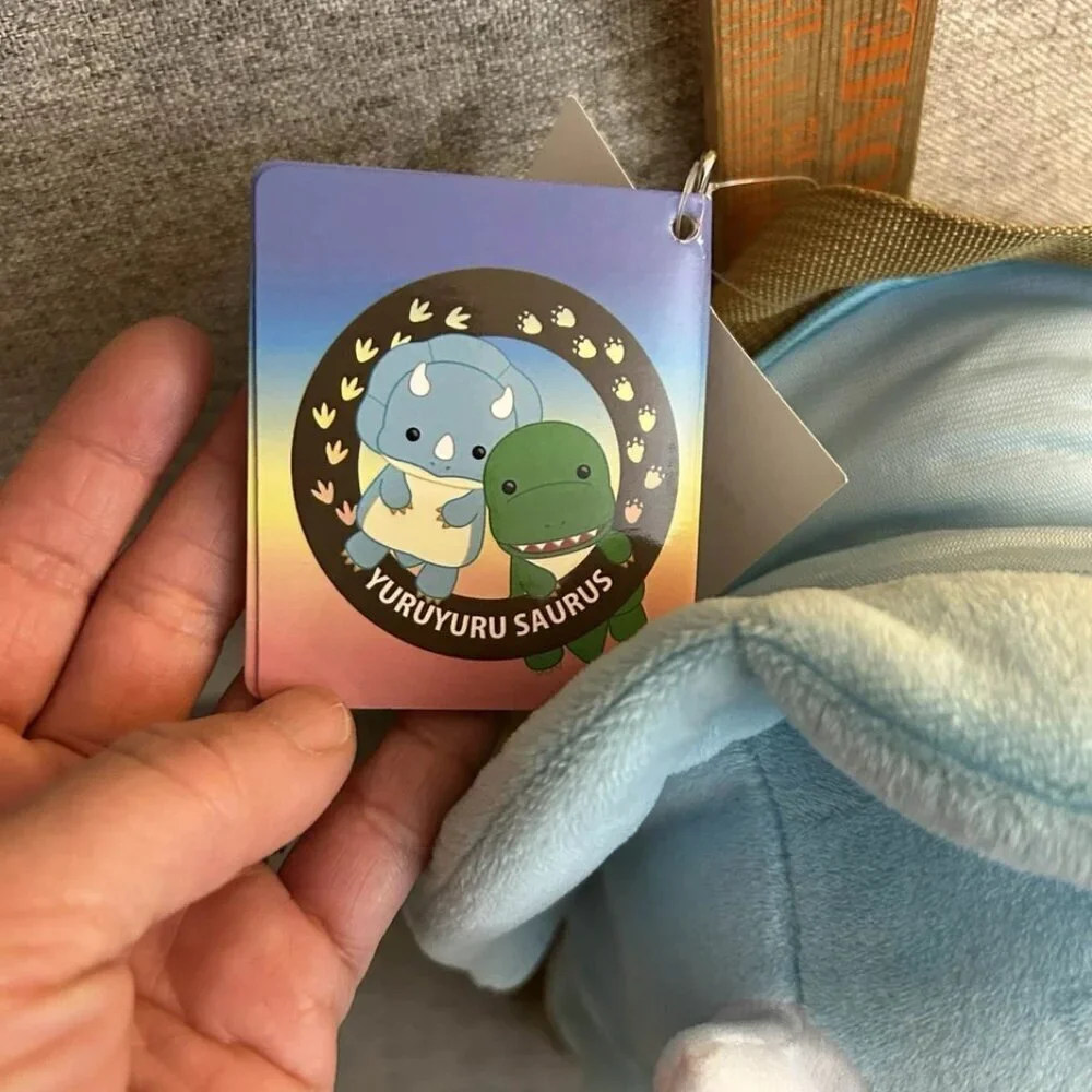 NWT Japan Yuru Yuru Saurus Blue Triceratops Plush Kids Backpack