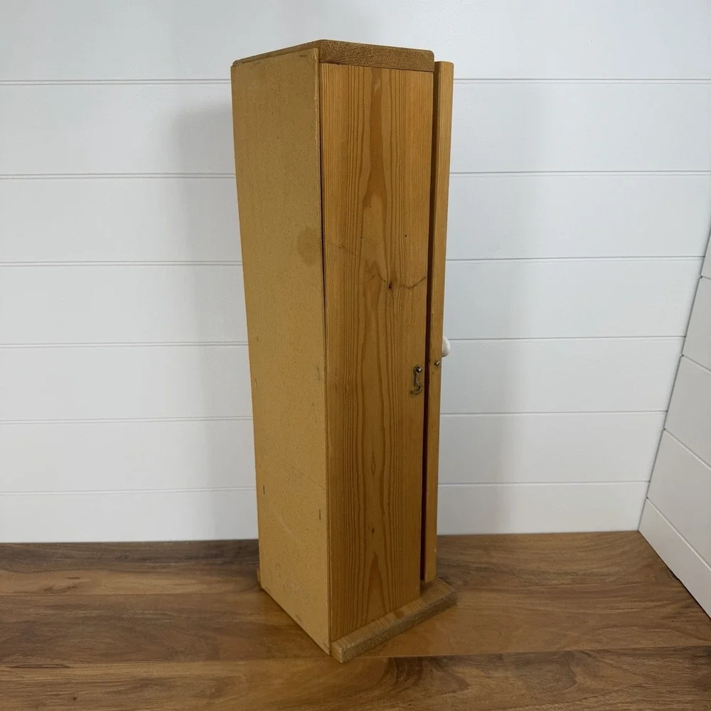 VTG 80's  Wood Toilet Paper Cabinet Holder Cottage Grannycore Farmhouse Bath