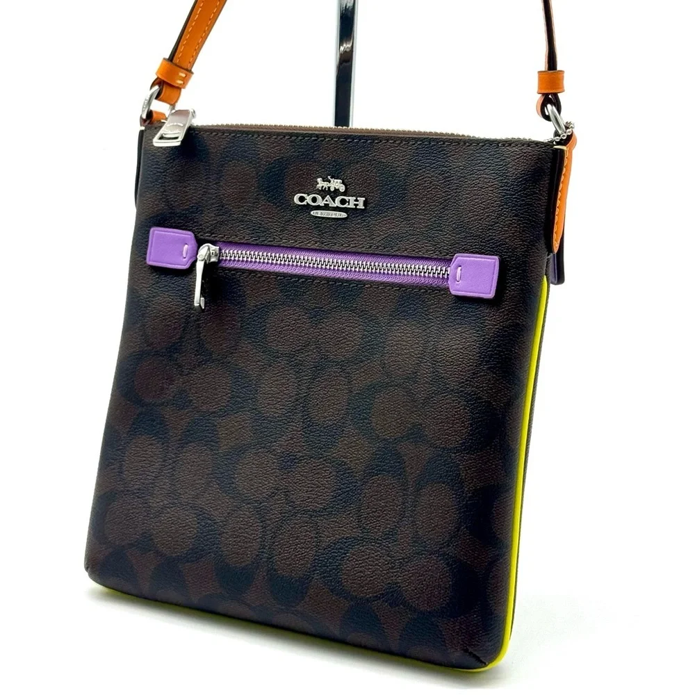 Coach Mini Rowan File Bag - SV/Brown/Iris Multi