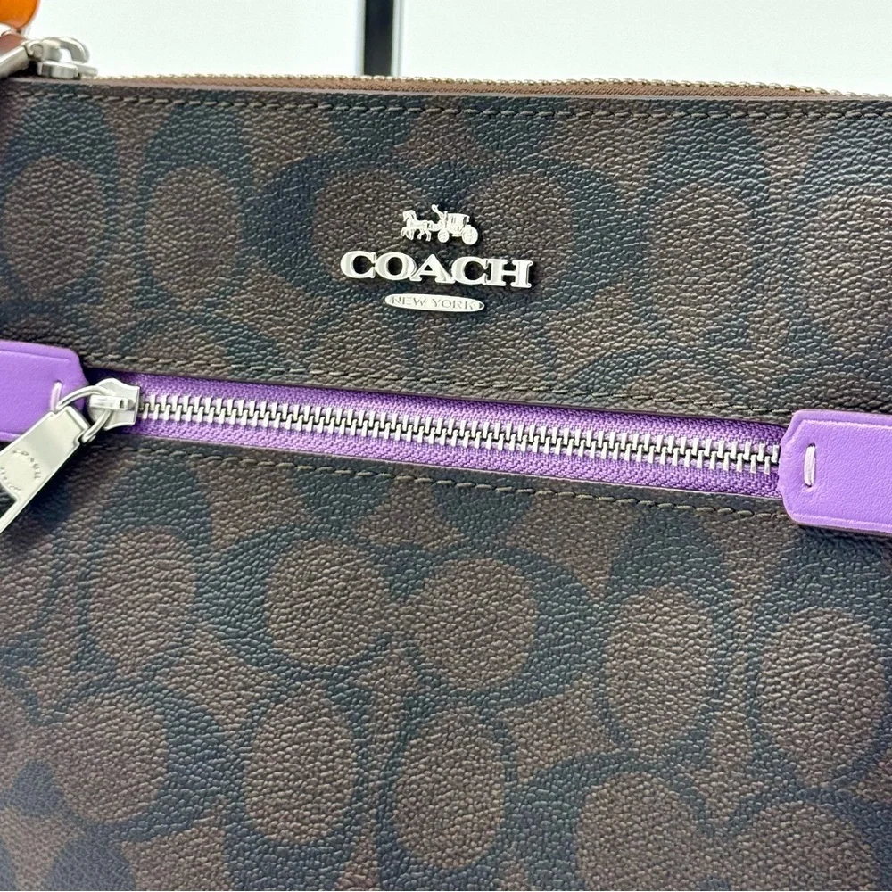 Coach Mini Rowan File Bag - SV/Brown/Iris Multi