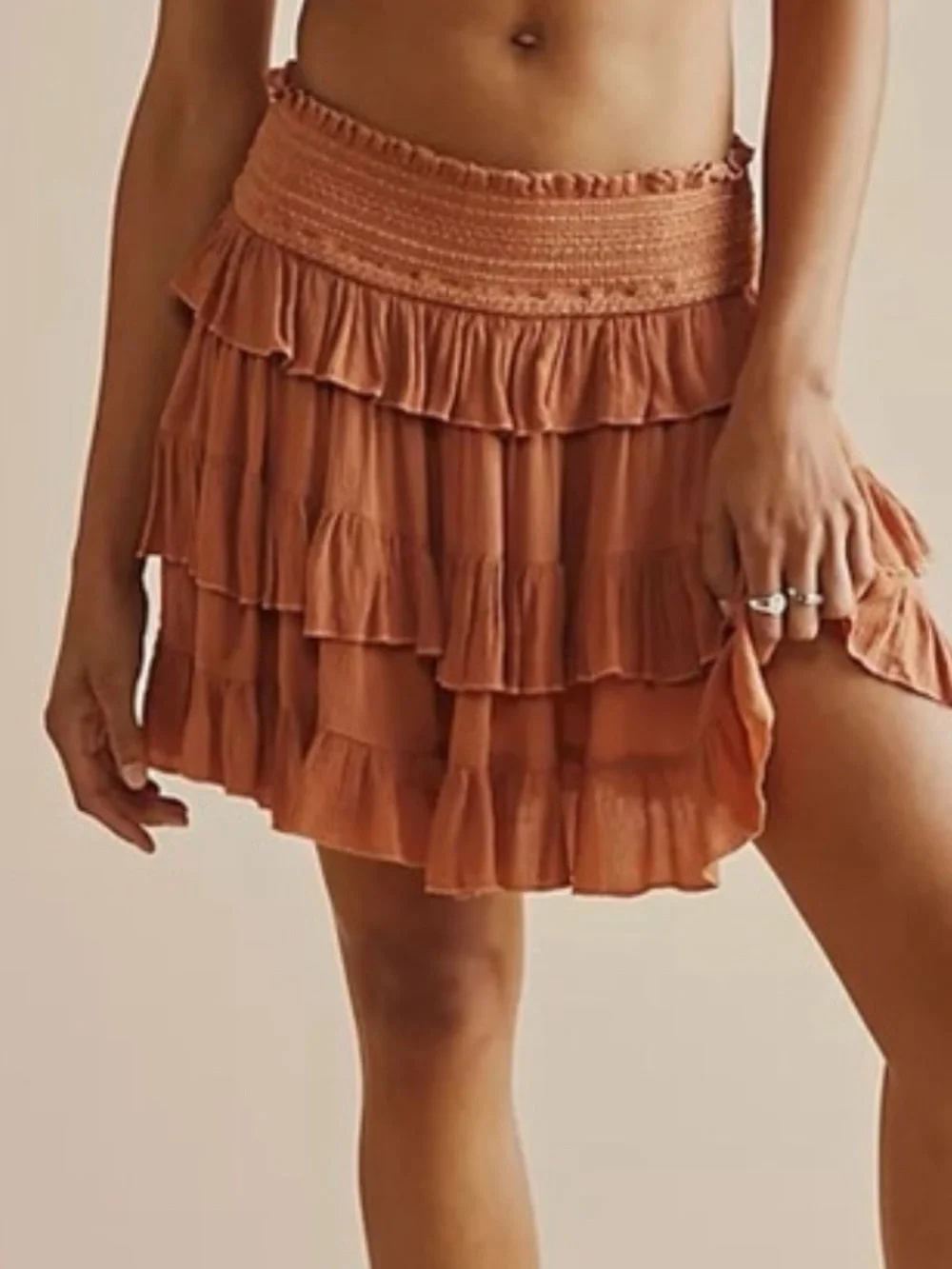 Free People Ladies Thalia Tonal Embroidered Mini Skirt. Large.