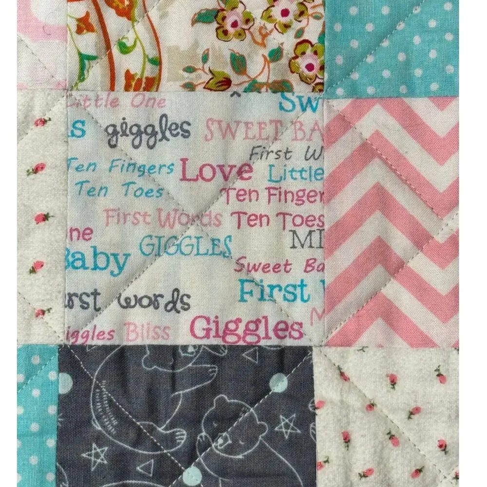 Handmade baby crib quilt 33