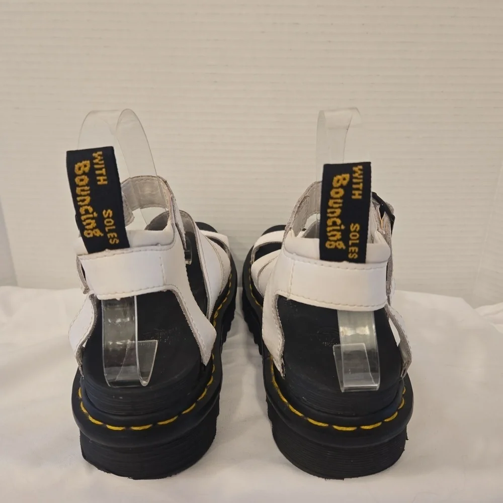 Dr. Martens Blaire Athena Leather Strap Platform Sandal White Size 6