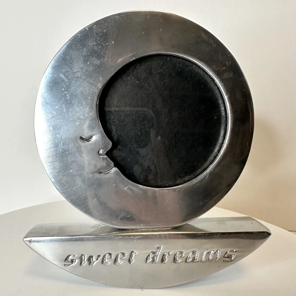 Vintage Silver Moon Sweet Dreams Rocking  Picture Frame by Burnes of Boston