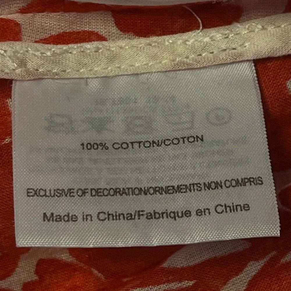Tory Burch Womens Tunic Top Red Floral Beaded Lattice Resort Coastal 10