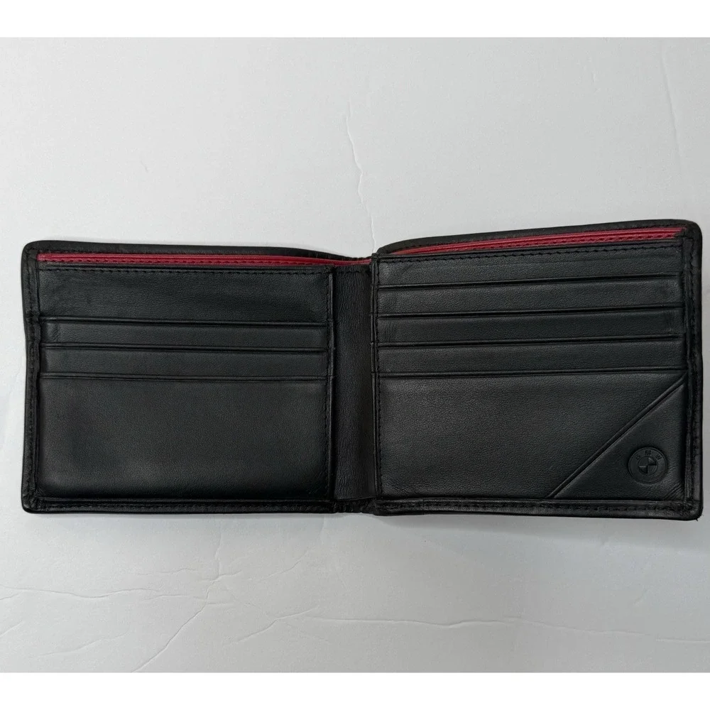 BMW M Series Quilted Nylon & Leather Bifold Wallet Black Car Lover Rare Dad