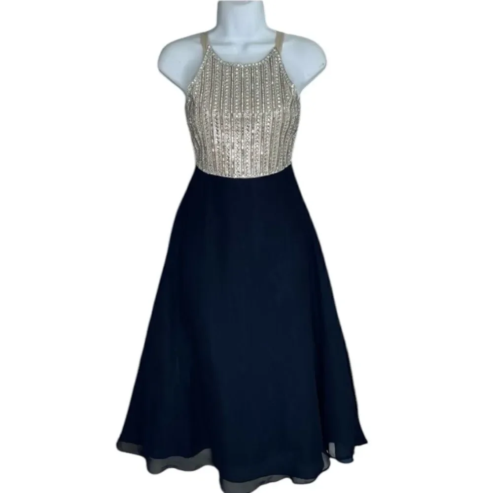 TWEEN DIVA Girls Jewel Halter Midi Dress    Size 10.