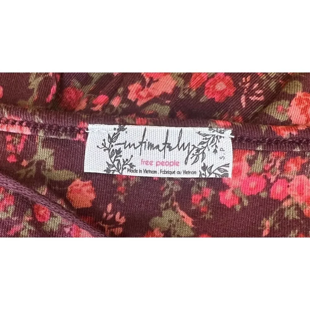 Intimately Free People Kaya Brown Floral Print Bodysuit NWT Small