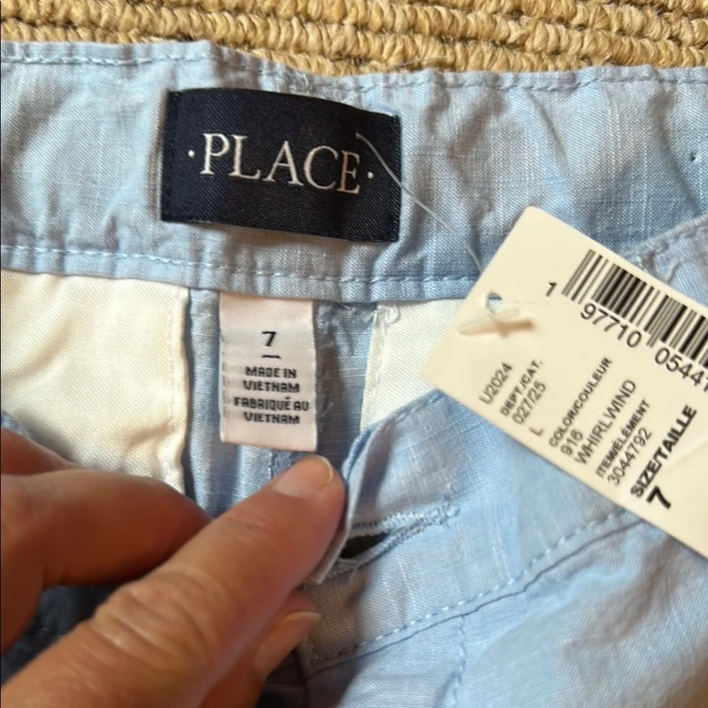 NWT Children's Place Sky Blue boys Flat Front Shorts size 7