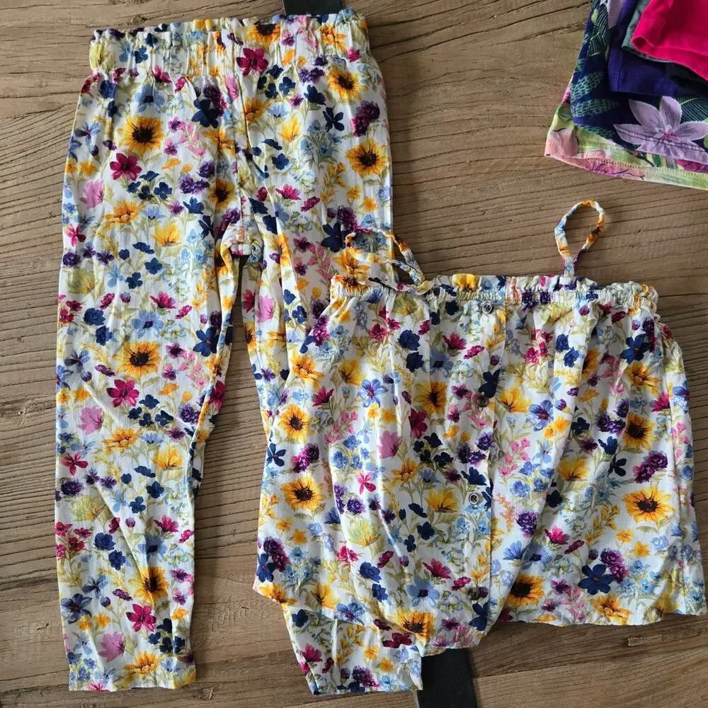 Girls Tropical Floral Print Summer 8 piece bundle sz 4T