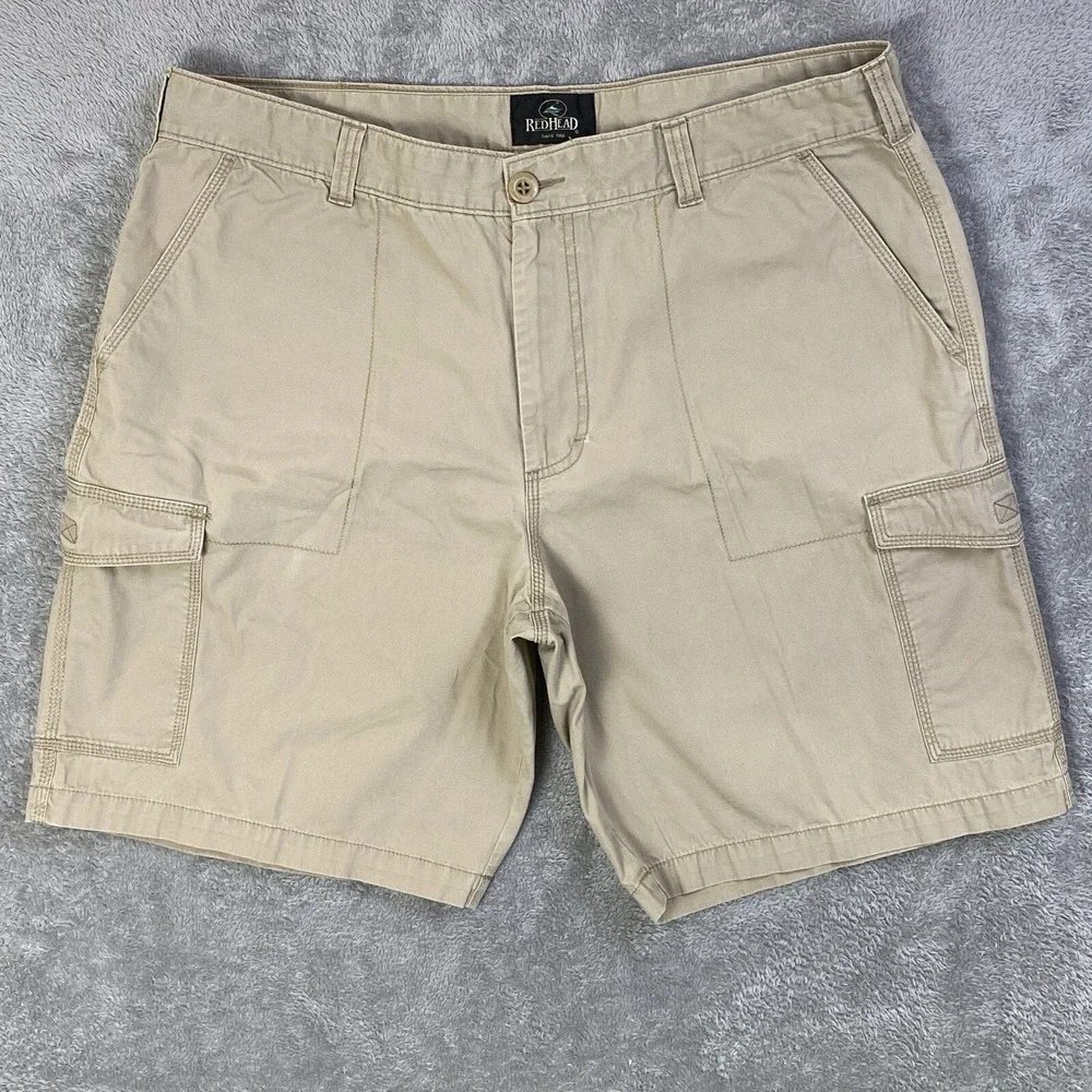 Red Head Shorts Men Beige Sz 40 Cargo 100% Cotton Utility Hiking Outdoors Casual