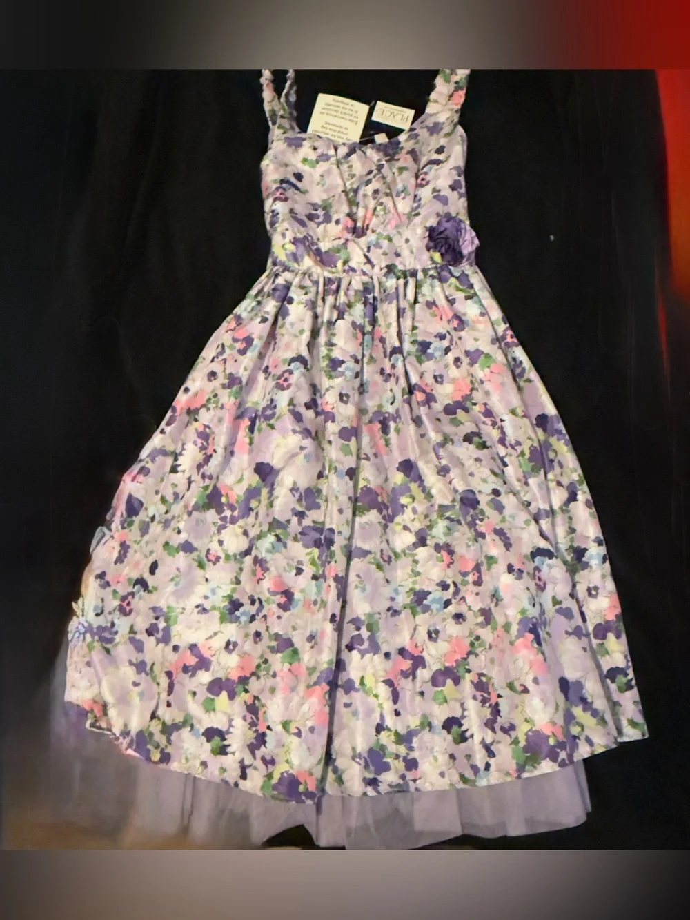The Children's Place Lavender Floral Sundress with Tulle Trim