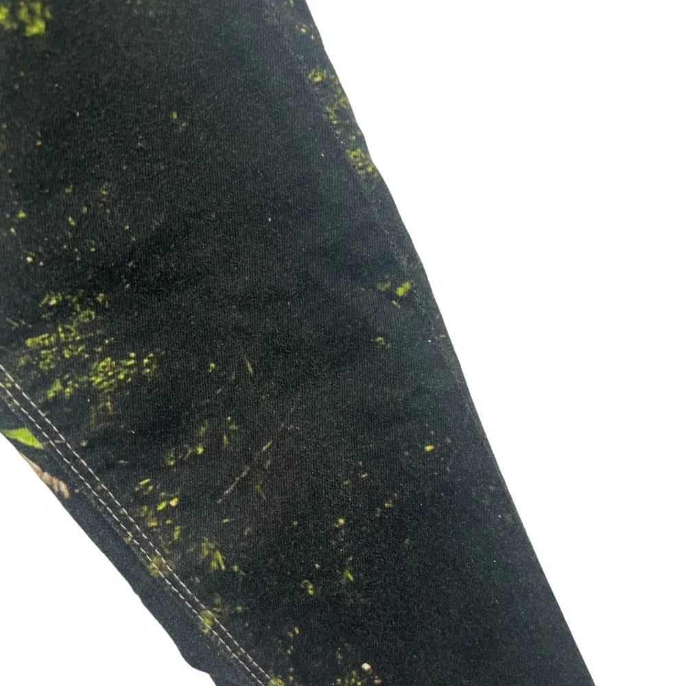Hudson Micro Nico Super Skinny Jeans Light Wash With Tree Print‎ Sz 25