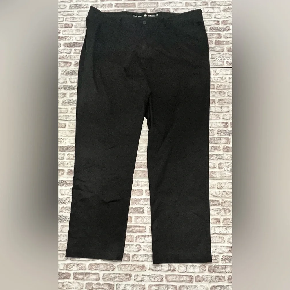 Oak Hill Tech Pant Black Golf Zippered Pockets Straight Business Casual 44x32‎