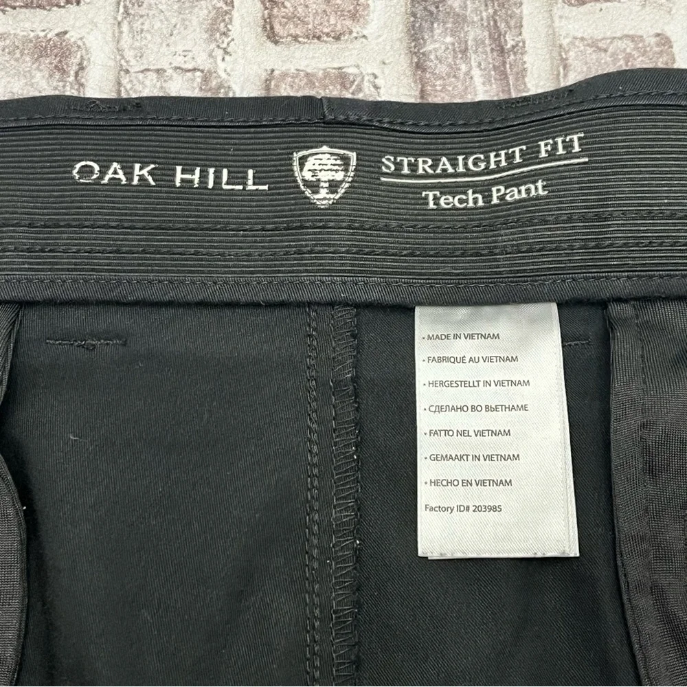 Oak Hill Tech Pant Black Golf Zippered Pockets Straight Business Casual 44x32‎