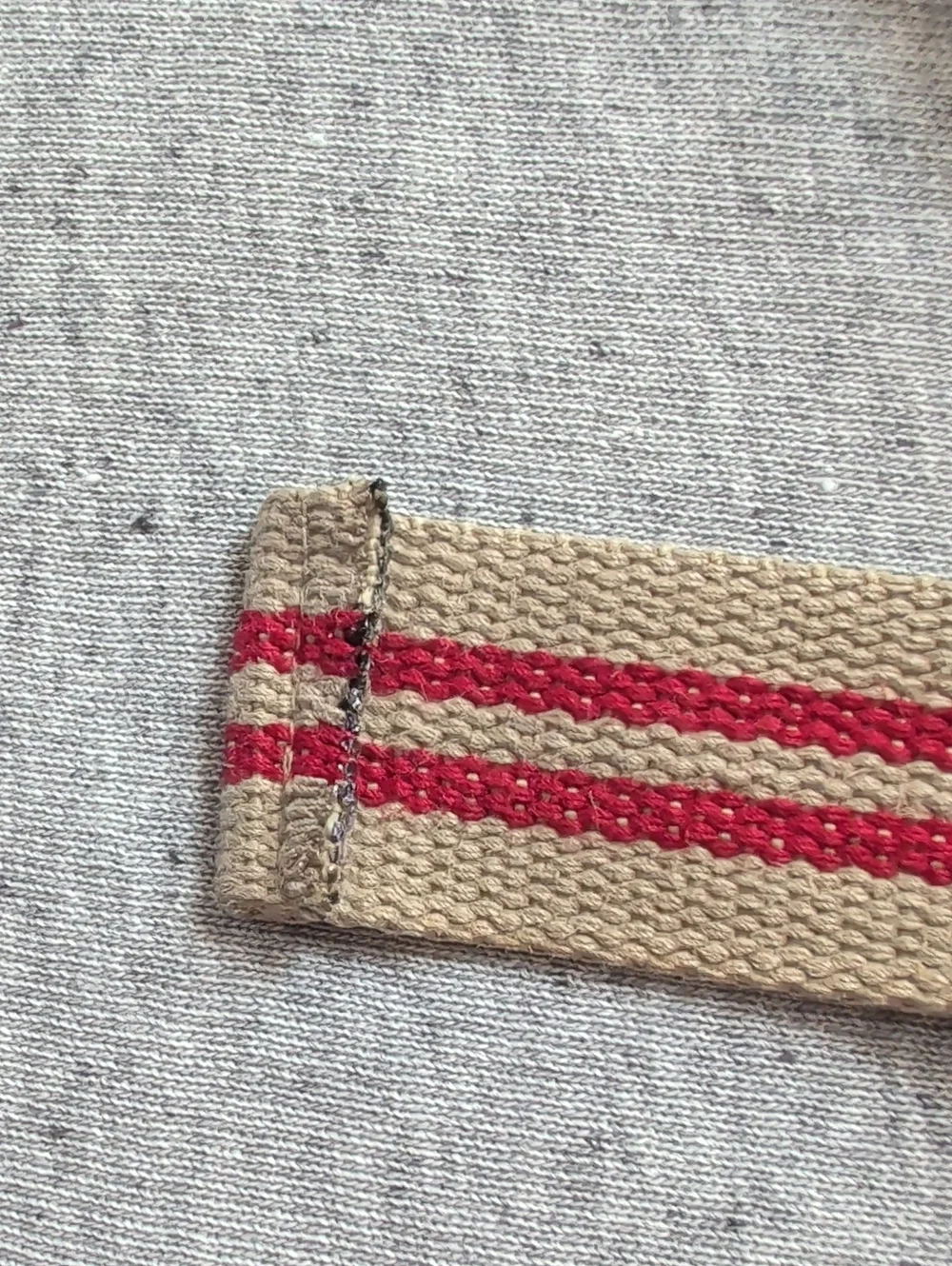 Canvas Belt Vintage Red Stripe Ring Buckle 44