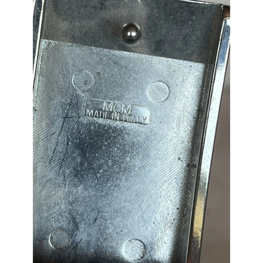 MCM Belt Buckle, Minimalist Rectangle Silver 2.5” X 1.5” Black‎ belt Included