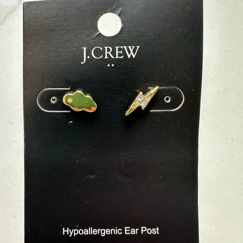 NWT J Crew Cloud and Bolt stud earrings