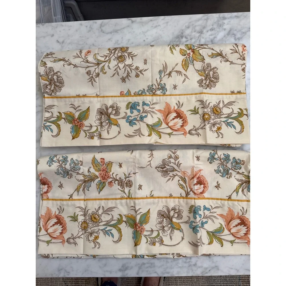 Vintage Springmaid Wondercale King Pillowcase Set Floral No Iron Percale Custom