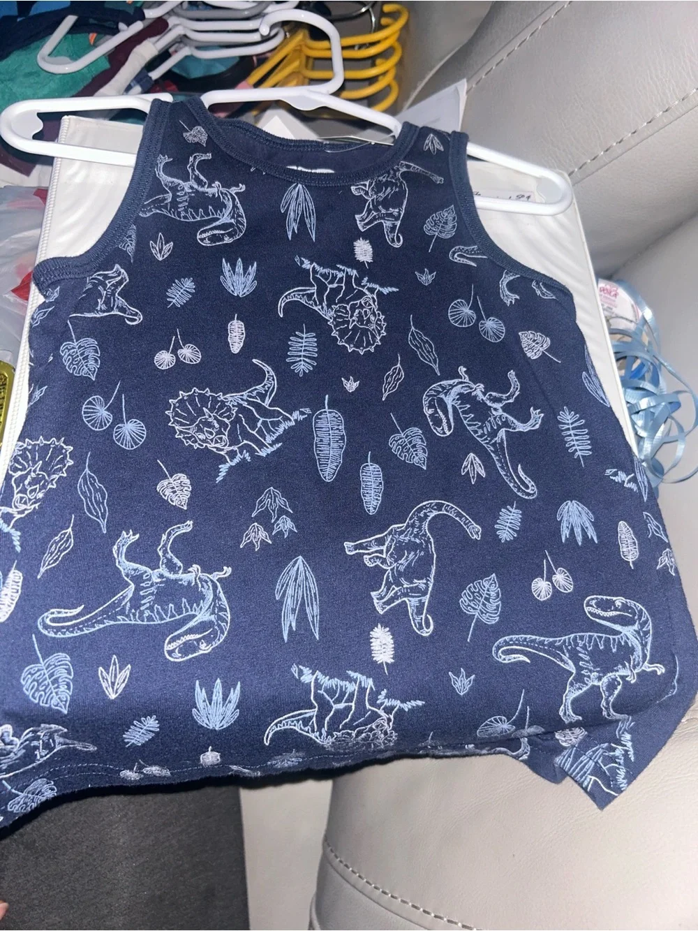 🌼2 for $5🌼 The Children's Place Navy Tank Top with White Dino Accents