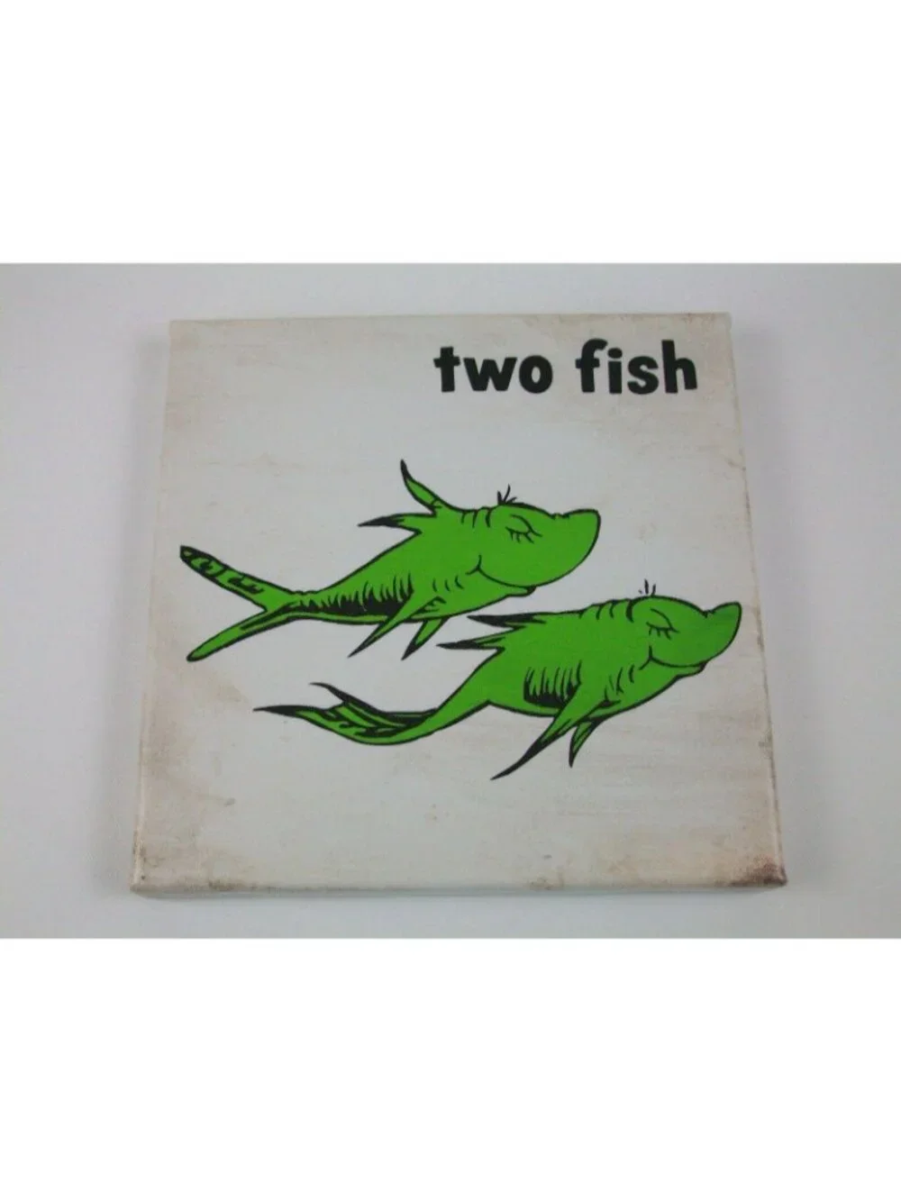 Dr Seuss 8X8 Canvas Wall Art Set One Fish Two Print Nursery Rhyme Yellow Green