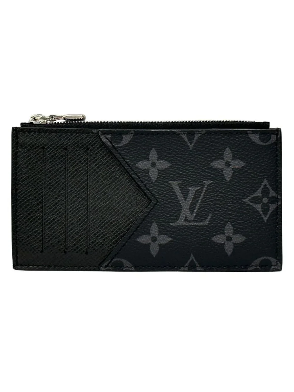 Louis Vuitton Wallet Monogram Eclipse Coin Case Card Holder Black Purse Small