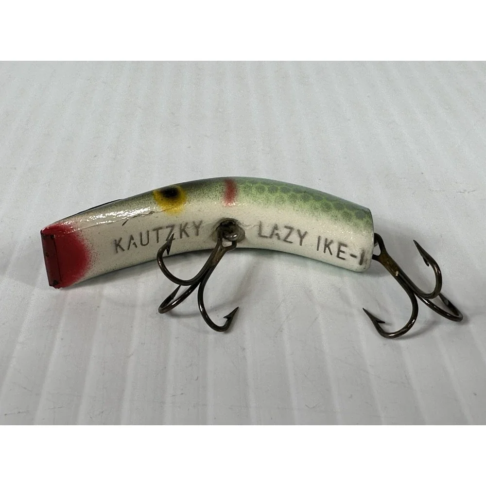 Vintage Kautzky Lazy Ike 1 KL-14 SHAD Wooden Fishing Lure Original Box