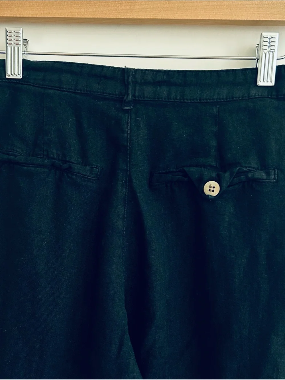Zara Blk Linen Tapered Pants, XS
