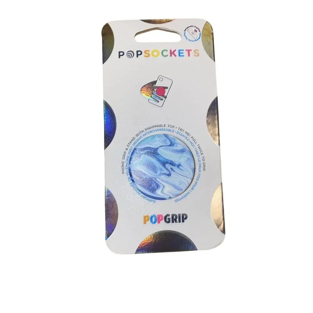 New PopSockets Blue Swirl PopGrip Phone Grip & Stand with Swappable Top