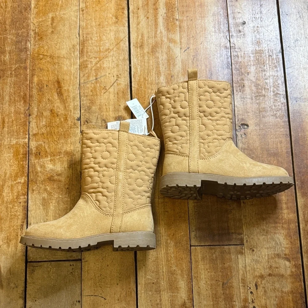 Old Navy Tan Quilted Boots spiced saffron tall boot size 10 new never worn