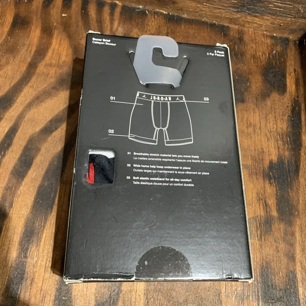 Jordan Flight Cotton Stretch Boxer Briefs - 3 Pack Men's Small  Gray Black New!