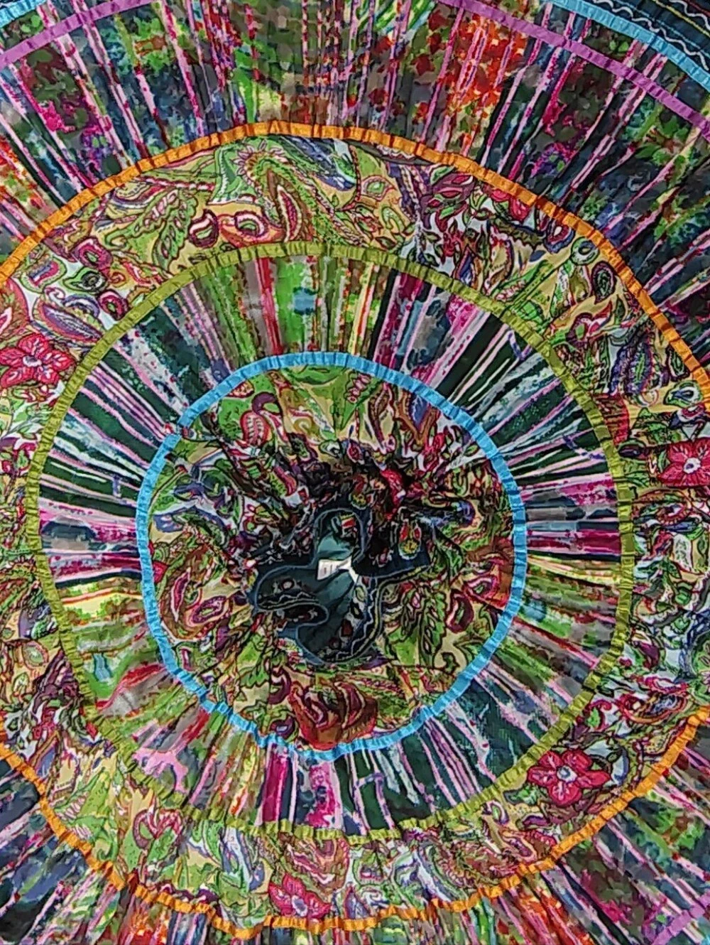 NEW Boho-chic Vibrant Multi-Color Tiered Cotton Maxi Skirt by Travel Smith S
