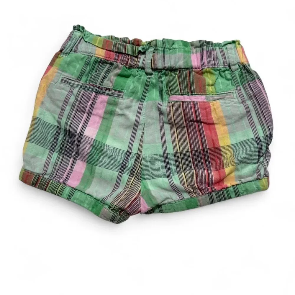 babyGap Toddler Green Pink Plaid Bubble Shorts 4 Years