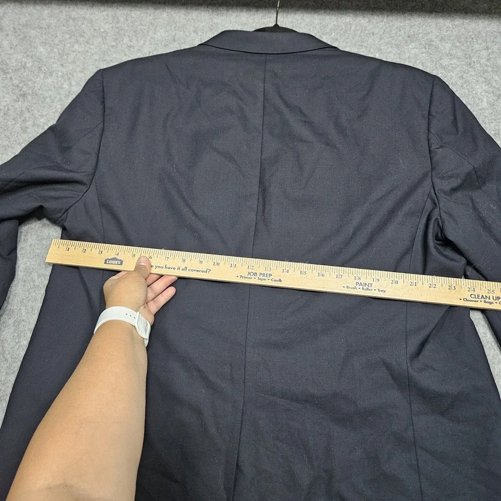 Vtg‎ Burberry London Blazer Mens 48L Navy Blue 100% Wool Single Breasted Button