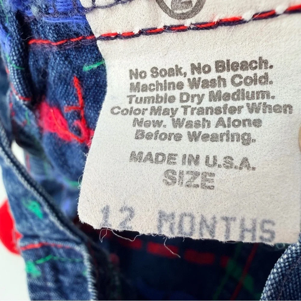 Vintage Oshkosh Shapes Baby Overalls Size 12 months FLAWS