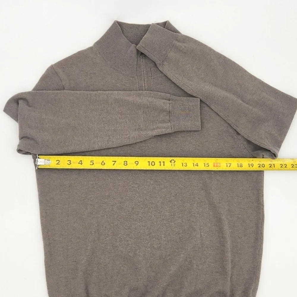 J Crew Half-Zip Sweater Mens Size Medium Merino Wool Blend Soft Winter Preppy