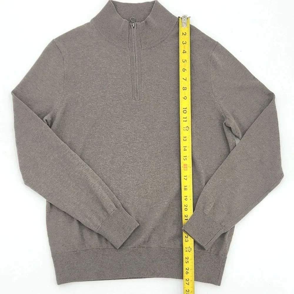 J Crew Half-Zip Sweater Mens Size Medium Merino Wool Blend Soft Winter Preppy
