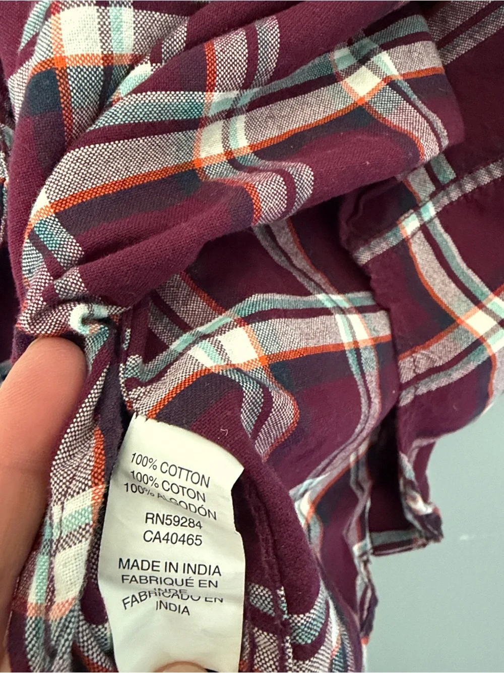 The Children's Place Boys Maroon Plaid Shirt 100% Cotton Size 2T