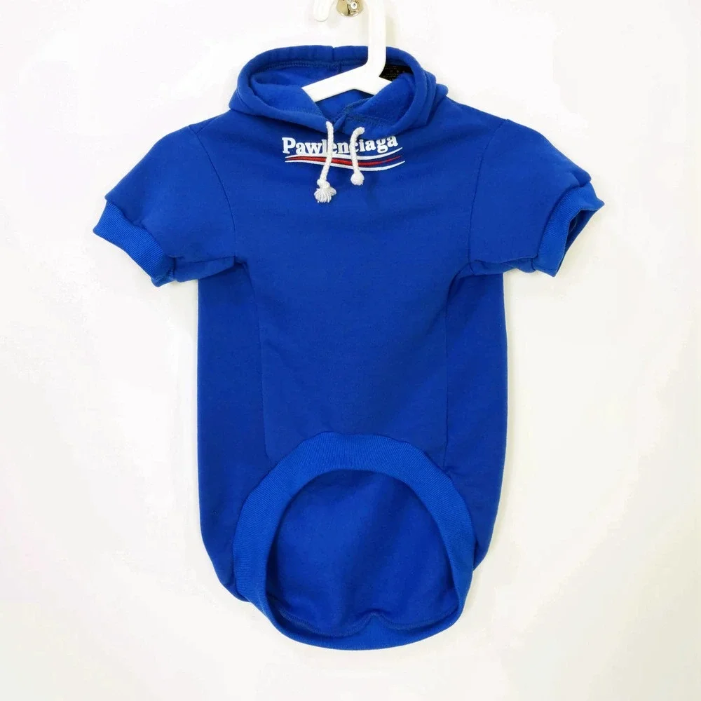 Pawlenciaga Small Dog Hoodie Pet Apparel In Blue