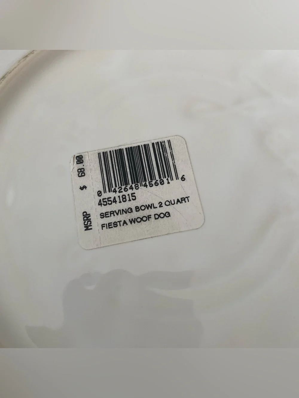 Set of 2 Fiesta 2 Quart XL Serving Bowls Woof Dog NWT Pristine 64 Ounce 10 5/8 “