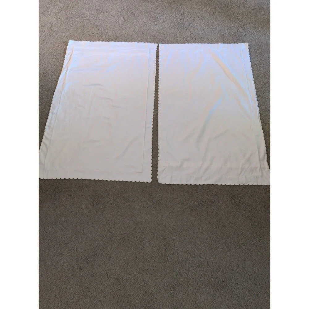 Huober 2 Ivory King Shams Scalloped Edges Button Back Made In Germany 23 X 39