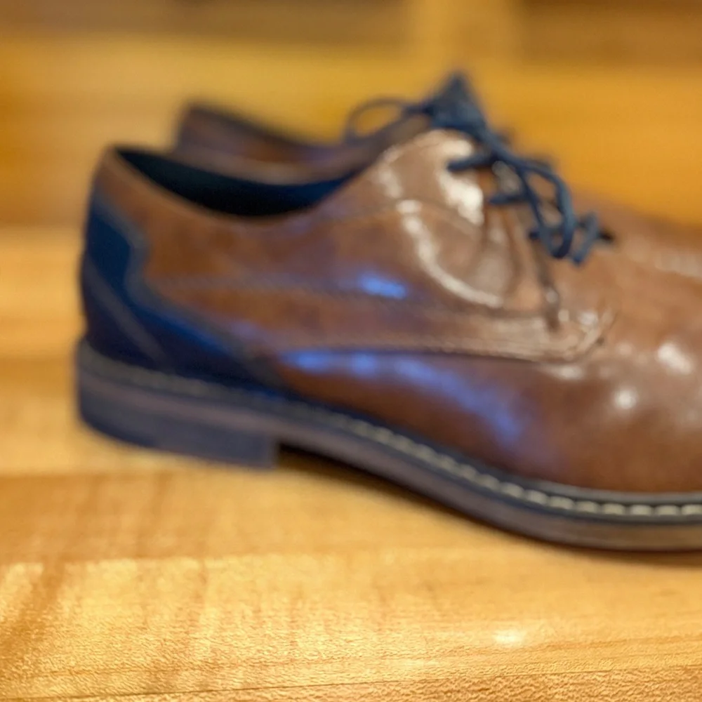 Restoration Hardware details brown oxfords