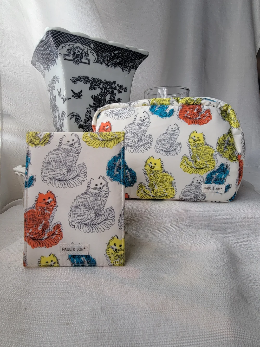 PAUL & JOE Cat Print Cosmetic Pouch & Mirror