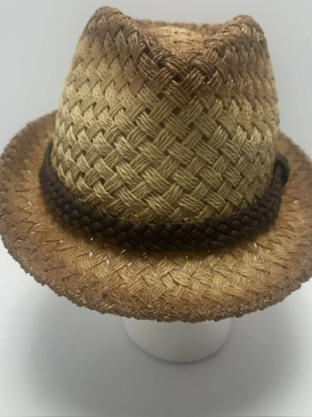 True Religion Unisex Brown Fedora Hat Paper Straw Material S XL Trendy
