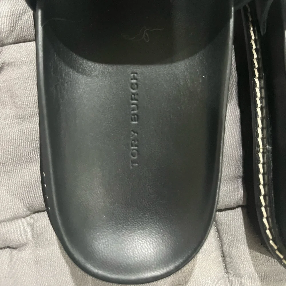 Tory Burch Everly Anatomic Lug Paris Nappa Slide black 5.5 beach