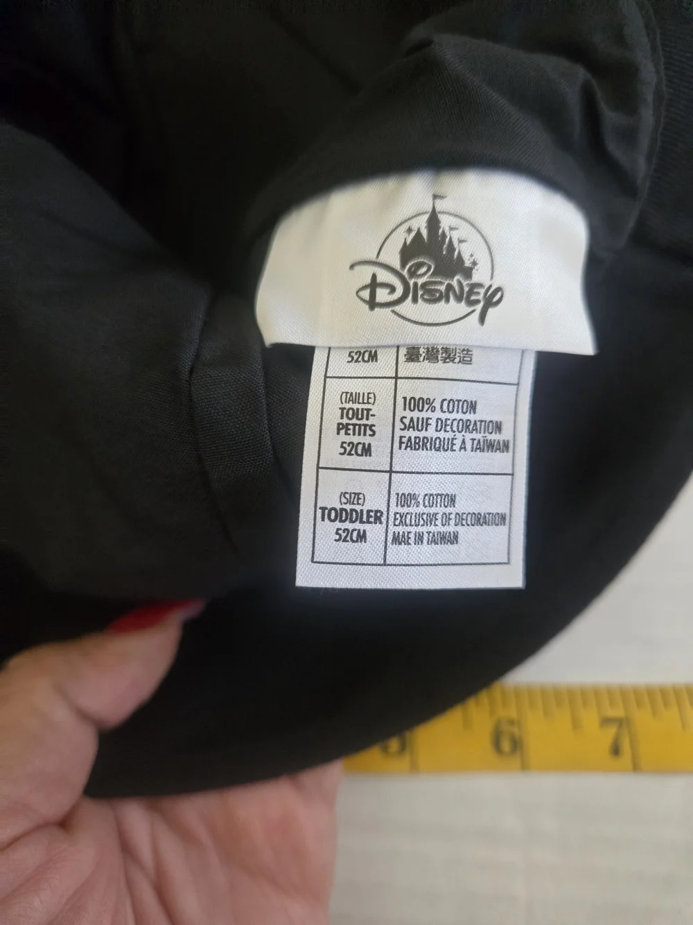 Disney Minnie Mouse Black Hat with Red Polka Dot Bow