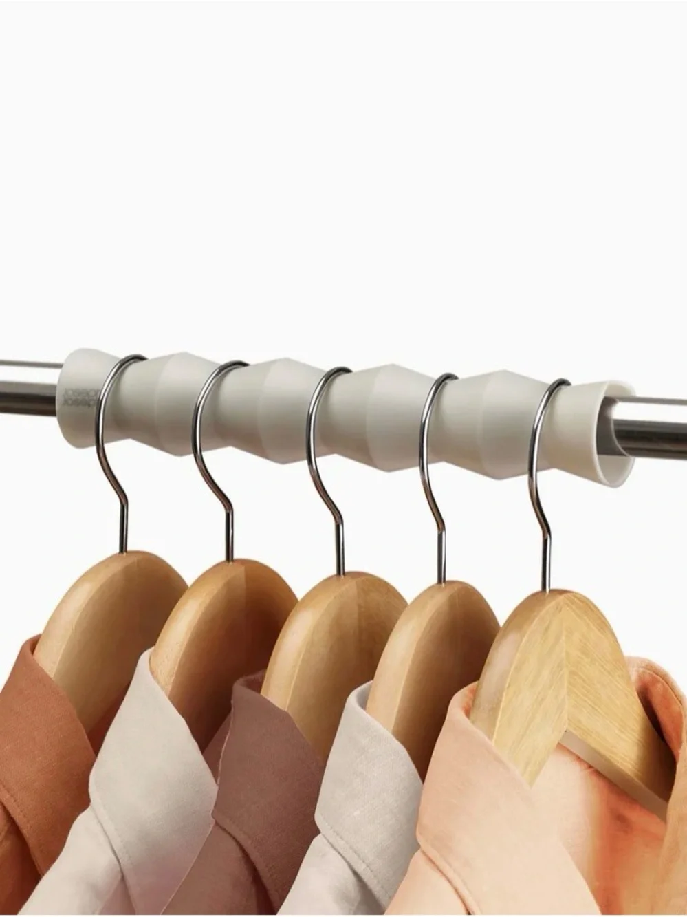 Adjustable White Closet Rod Hook Organizer - Home Storage & Organization