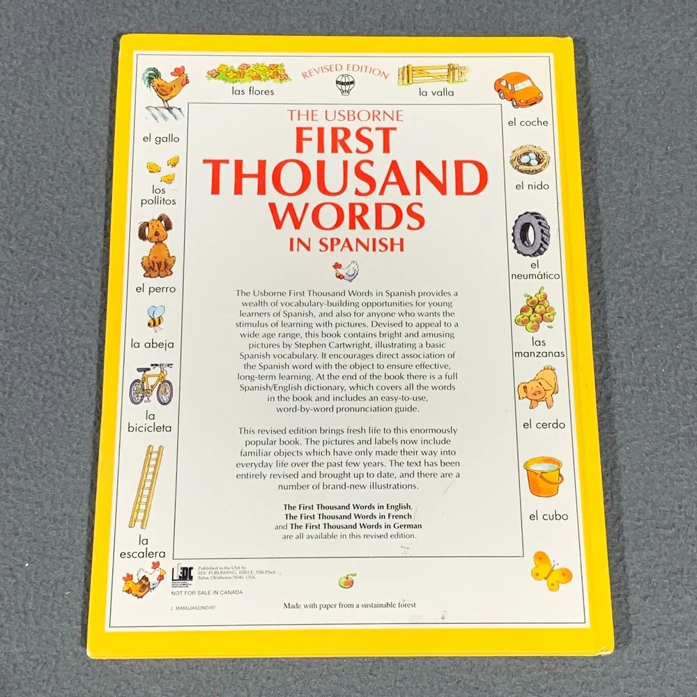Usborne First Thousand Words in Spanish Childrens OS Revised Hardcover Learning
