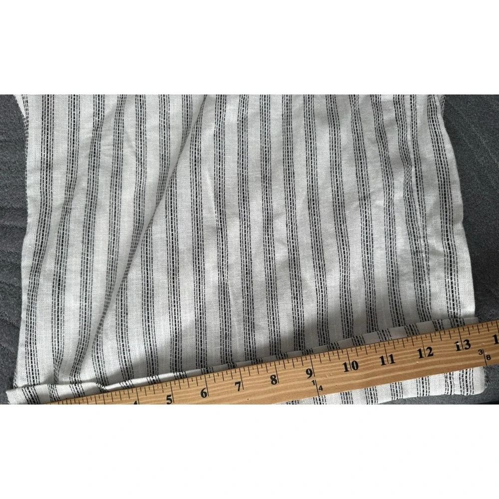 Banana Republic Wide Leg Crop Pants‎ Womens XL Black White Linen Blend Tassel
